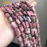 Red Rhodochrosite Column Shape Natural Stone Beads 15''Inches