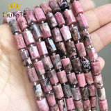 Red Rhodochrosite Column Shape Natural Stone Beads 15''Inches
