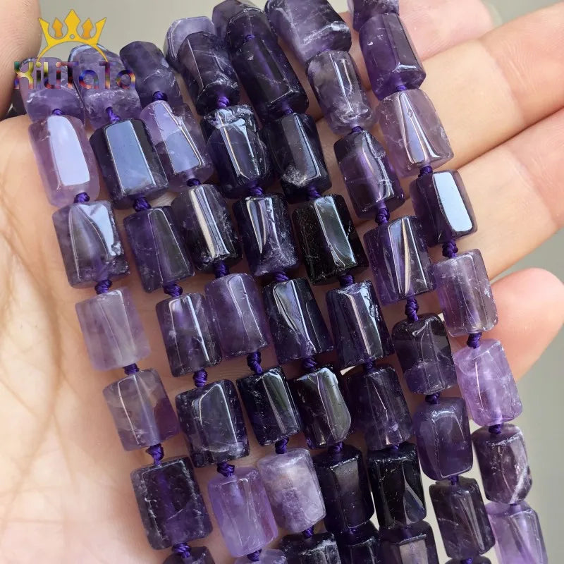 Faceted Purple Crystal Amethysts Loose Beads for DIY Jewelry Making