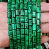 Natural Stone Beads Cylindrical Malachite Tiger Eye Agate Green Aventurine
