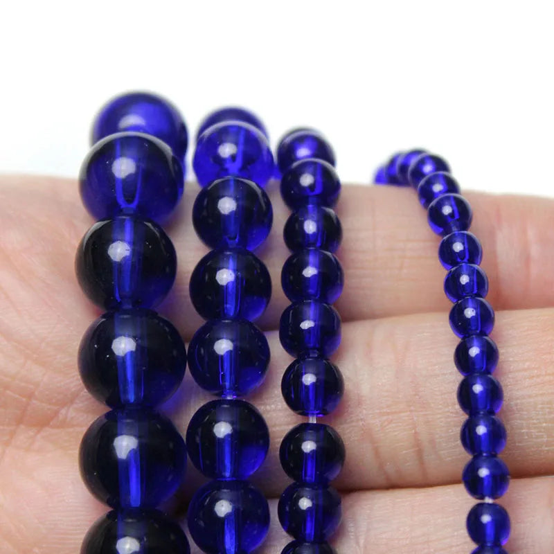 Dark Glass Charm Round Loose Beads for Jewelry Making DIY Bracelet Necklace