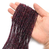 Dark Red Garnet Round Faceted Beads for Jewelry Making