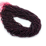 Dark Red Garnet Round Faceted Beads for Jewelry Making
