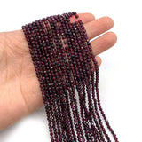 Dark Red Garnet Round Faceted Beads for Jewelry Making