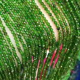 Diopside Faceted Round Crystal Bead for Jewelry Making