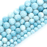 Domestic Larimar Round Stone Beads for Jewelry Making DIY 4-12 MM
