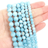 Domestic Larimar Round Stone Beads for Jewelry Making DIY 4-12 MM