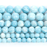 Domestic Larimar Round Stone Beads for Jewelry Making DIY 4-12 MM