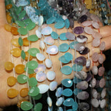 Drop-shaped Faceted Agate Amethyst Loose Stone Beads for DIY Bracelet
