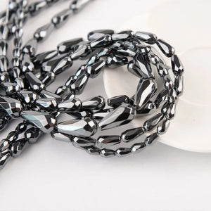 Hematite Drop-shaped Multi-faceted Cut Beads Spacer Magnet Beads