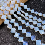 Natural Stone Beads Clover Shape Charms for Jewelry Making