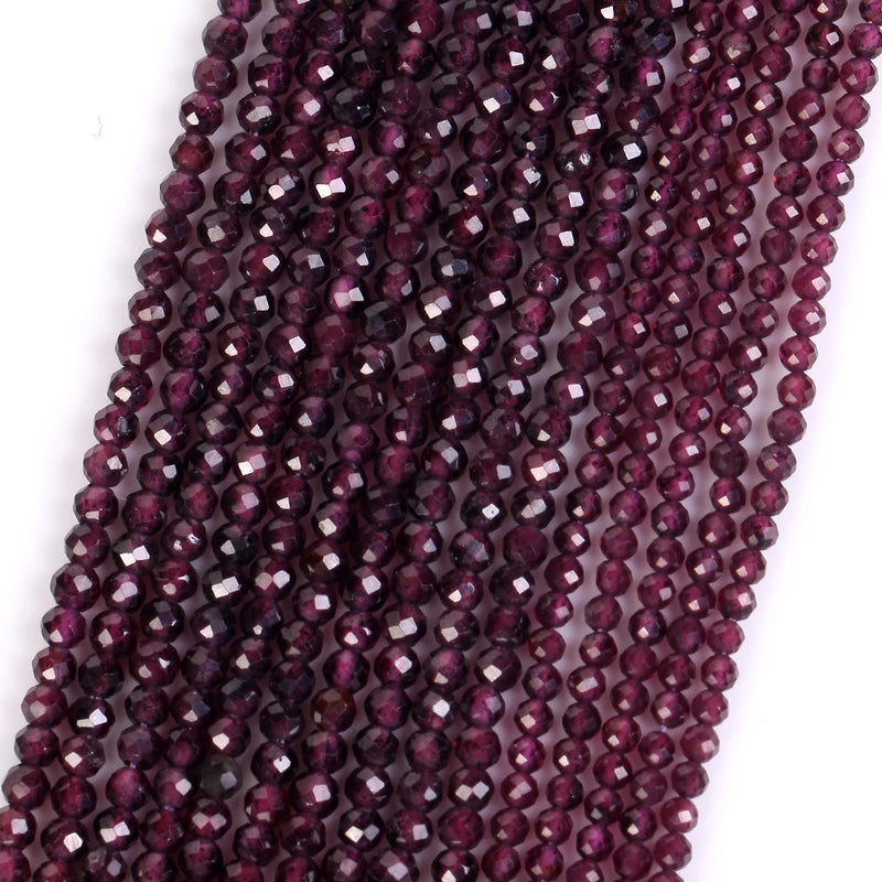 Purple Garnet Natural Stone Beads 2/3mm 15inch