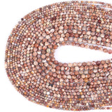 Natural Stone Beads Wooden Striped for DIY Jewelry Making 15inch
