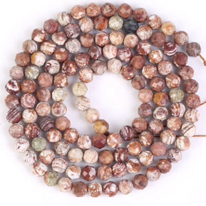Natural Stone Beads Wooden Striped for DIY Jewelry Making 15inch