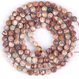 Natural Stone Beads Wooden Striped for DIY Jewelry Making 15inch