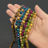 Faceted 8 Point Tiger Eye Stone Beads for Jewelry Making DIY