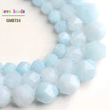 Faceted Aquamarine Natural Stone Beads 6/8/10mm
