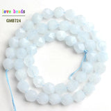 Faceted Aquamarine Natural Stone Beads 6/8/10mm
