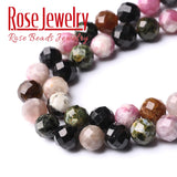 Colorful Tourmaline Faceted Loose Beads for Jewelry Making 15''
