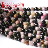 Colorful Tourmaline Faceted Loose Beads for Jewelry Making 15''
