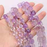 Faceted Cube Stone Beads: Rose Quartz, Amethyst, Citrine - Reiki Healing