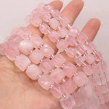 Faceted Cube Stone Beads: Rose Quartz, Amethyst, Citrine - Reiki Healing