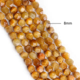 Faceted Golden Tiger Chalcedony Loose Beads 8mm