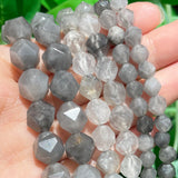 Faceted Grey Agates Loose Spacer Beads 15'' 6 8 10mm