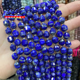 Faceted Lapis Lazuli Round Stone Beads 8mm 15''
