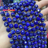 Faceted Lapis Lazuli Round Stone Beads 8mm 15''