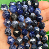 Faceted Old Sodalite Natural Stone Beads for Bracelet Making 15''