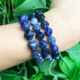 Faceted Old Sodalite Natural Stone Beads for Bracelet Making 15''