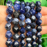 Faceted Old Sodalite Natural Stone Beads for Bracelet Making 15''