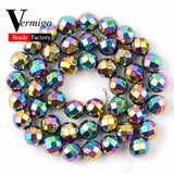 Faceted Multicolor Hematite Stone Beads for Jewelry Making
