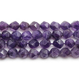Amethyst Faceted Natural Stone Beads for Bracelet Making 15'' Strand