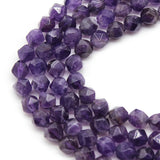 Amethyst Faceted Natural Stone Beads for Bracelet Making 15'' Strand