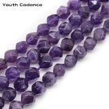 Amethyst Faceted Natural Stone Beads for Bracelet Making 15'' Strand