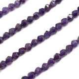 Amethyst Faceted Natural Stone Beads for Bracelet Making 15'' Strand