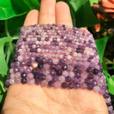 Faceted Purple Flower Quartz Stone Beads for Jewelry Making