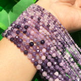 Faceted Purple Flower Quartz Stone Beads for Jewelry Making
