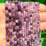 Faceted Purple Flower Quartz Stone Beads for Jewelry Making