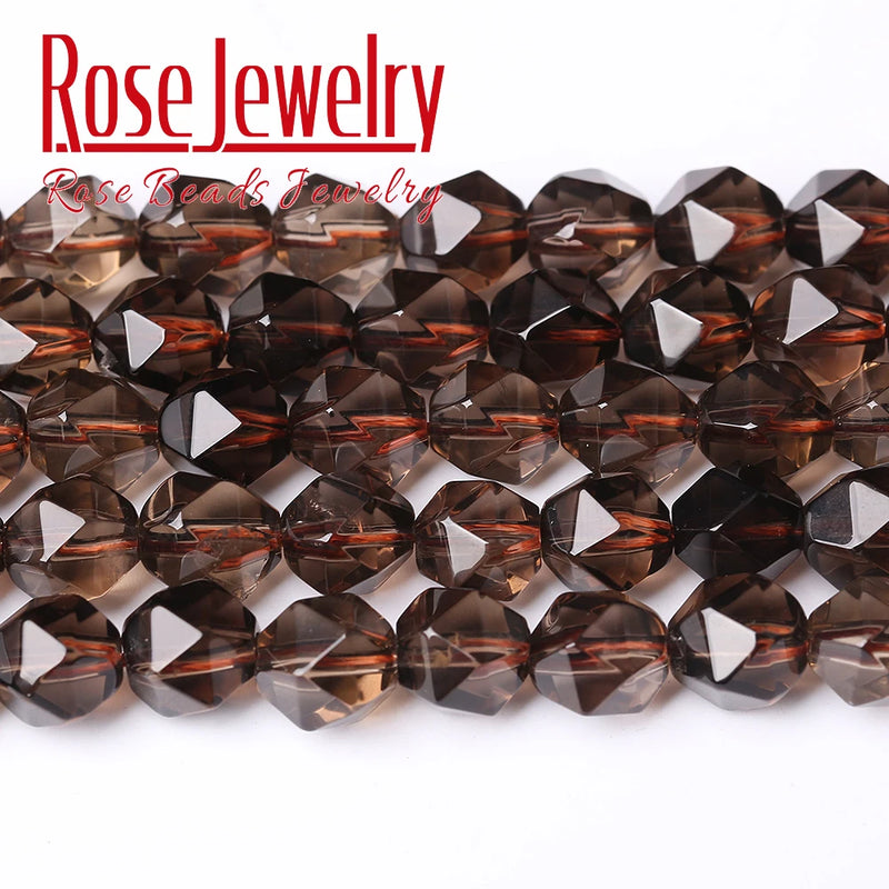 Faceted Smoky Quartzs Loose Beads 6/8/10mm
