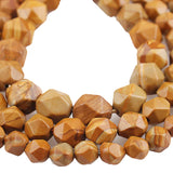 Faceted Wood Stripe Stone Beads 6 8 10MM - DIY Bracelets Jewelry Making