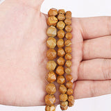 Faceted Wood Stripe Stone Beads 6 8 10MM - DIY Bracelets Jewelry Making