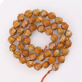 Faceted Wood Stripe Stone Beads 6 8 10MM - DIY Bracelets Jewelry Making