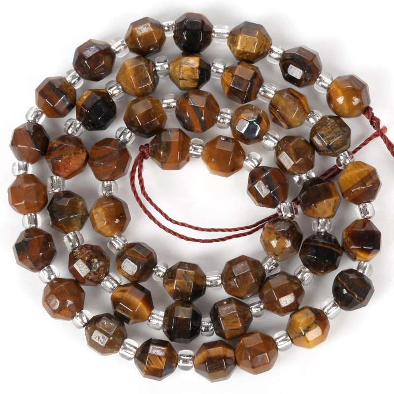 Faceted Yellow Tiger Eye Round Beads for Jewelry Making 6/8/10mm