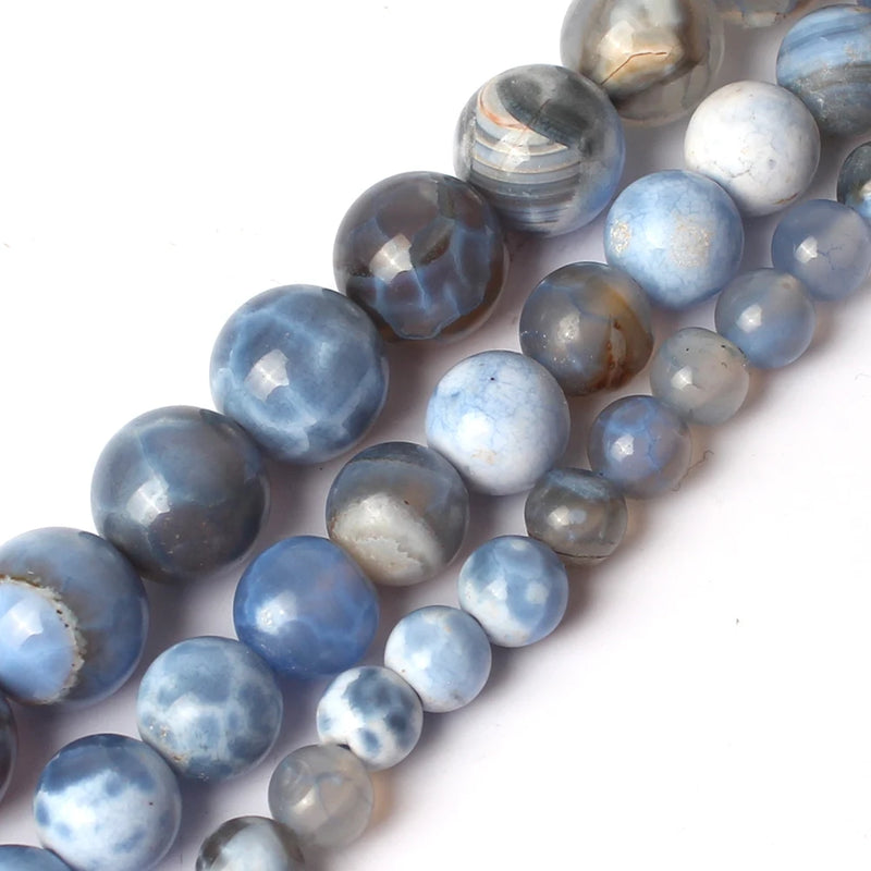 Fire Dragon Veins Agate Stone Beads for Jewelry Making DIY