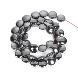 Natural Hematite Stone Beads Flat Round Spacer for Jewelry Making DIY Bracelets