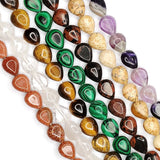 Natural Stone Flat Water Droplets Amethyst Malachite Loose Beads