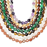 Natural Stone Flat Water Droplets Amethyst Malachite Loose Beads